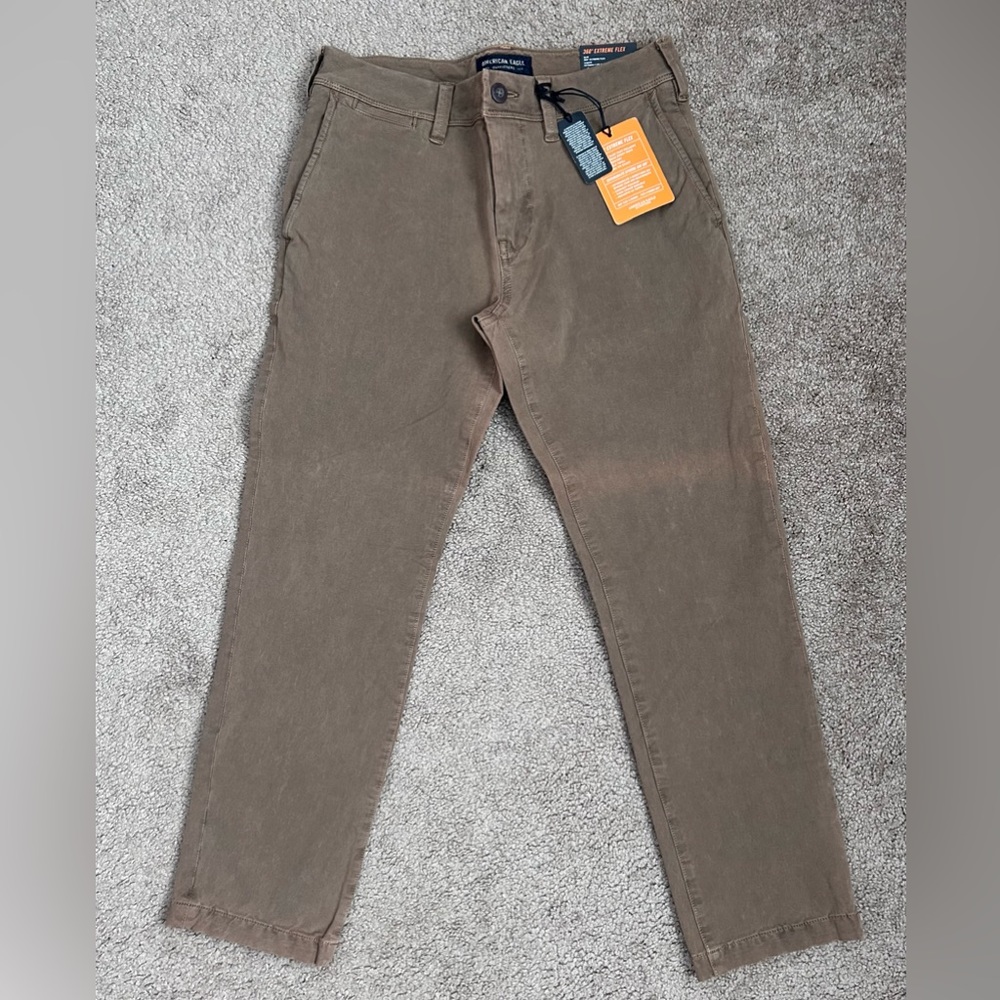 American Eagle Outfitters Men's Chino Pants - Olive Brown
